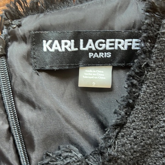 Karl Lagerfeld Black Sleeveless Dress with Chain Belt size 2 NWT - Picture 3 of 10